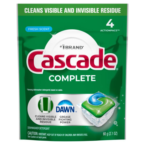 Cascade Complete Dishwasher Pods, Fresh, 4 ct